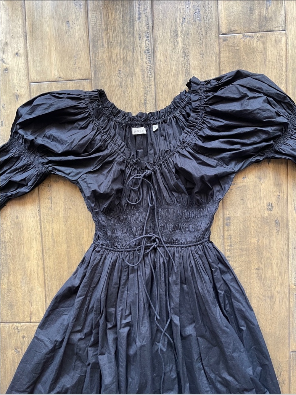 Doen Ischia Poplin Dress Black organic Cotton - Picture 3 of 7
